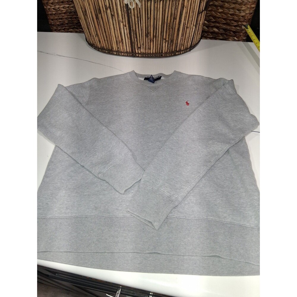 VTG POLO RALPH LAUREN RED PONY CRENWECK SWEATSHIRT POLO SPORT SMALL GREY B21